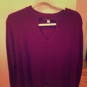 Red Keyhole Sweater